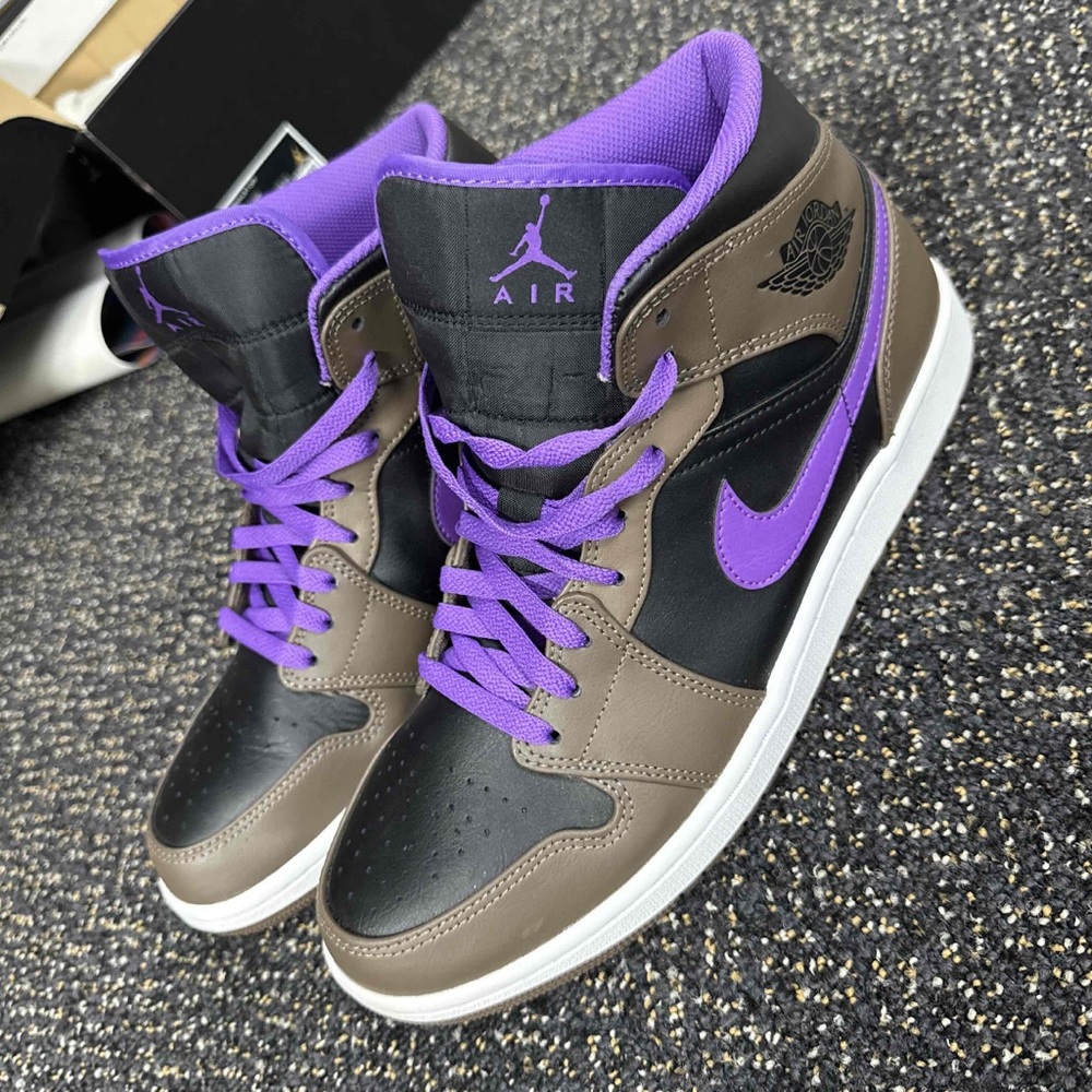Jordan Sneakers in Black, Purple, and Brown